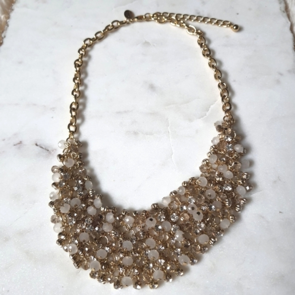 Womens Statement Collar/Bib Necklace Goldtone Dress Up/Down Casual Layered